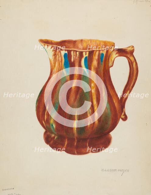 Bennington Pitcher, c. 1936. Creator: Margaret Stottlemeyer.
