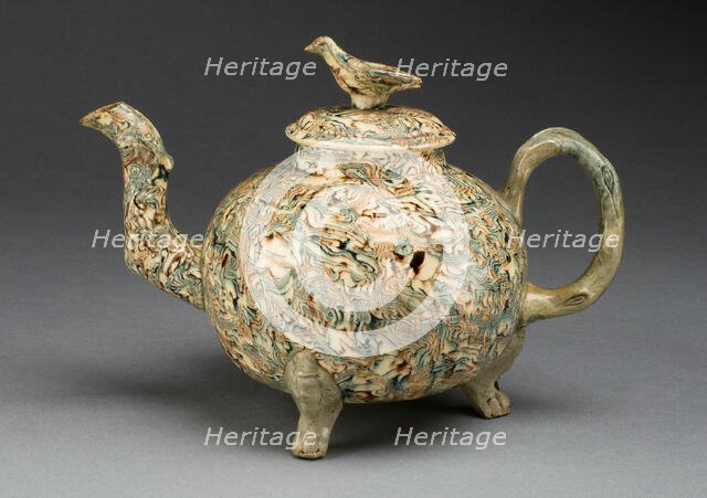 Teapot, Staffordshire, c. 1760. Creator: Staffordshire Potteries.