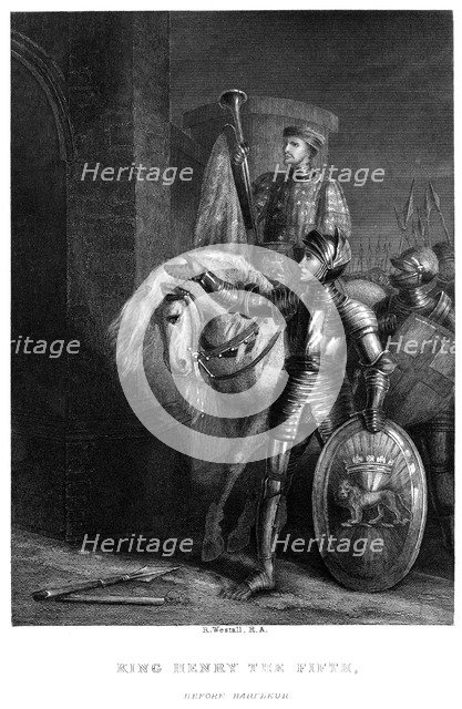 King Henry V (1387-14220), before Harfleur, 19th century.Artist: Richard Westall