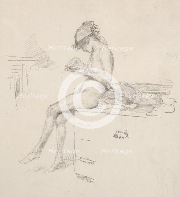 The Little Nude Model Reading, 1890. Creator: James McNeill Whistler (American, 1834-1903).