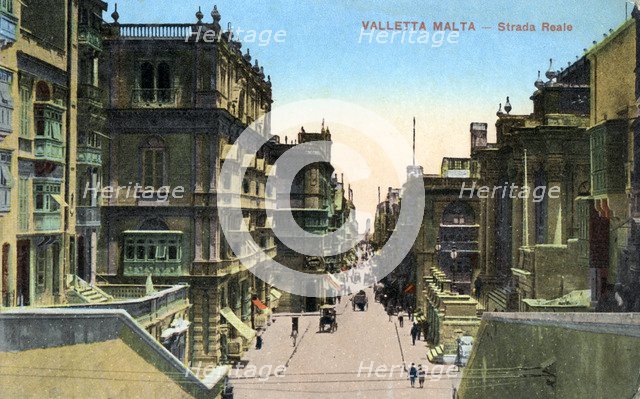 Strada Reale, Valletta Malta, 20th Century. Artist: Unknown