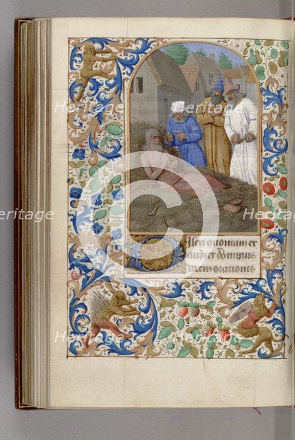 Job on the dunghill (Book of Hours), 1450-1499. Artist: Fouquet, Jean (workshop)  