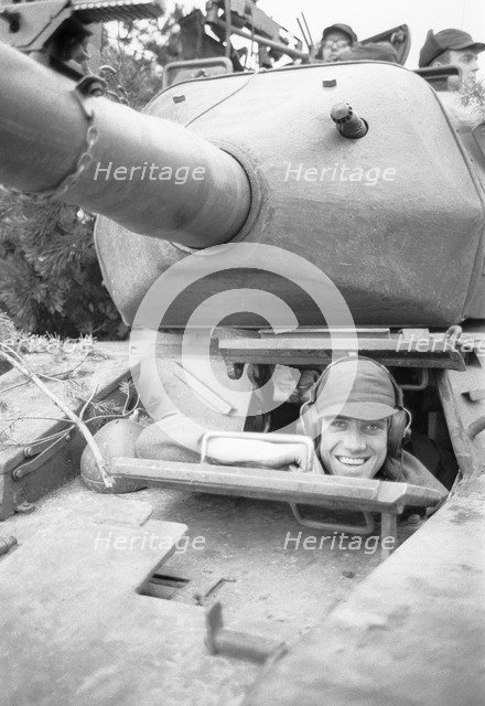 Swedish Army tank on manoeuvres, Scania, Sweden, 1967. Artist: Unknown