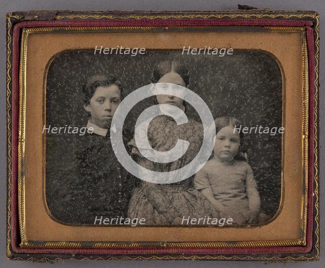 Portrait of Three Seated Children, about 1850. Creator: Unknown.