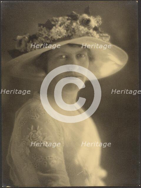 Portrait of a Woman Caught in Light, 1907-1943. Creator: Louis Fleckenstein.