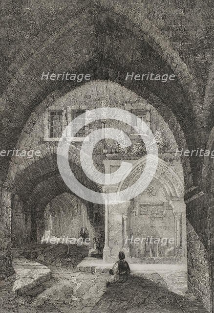 Vaulted street, Jerusalem, 1840.  Creator: Émile Rouargue.