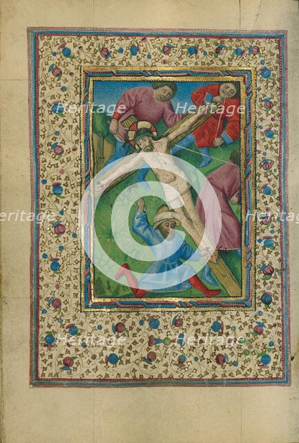 Christ Nailed to the Cross; Book of Hours, about 1460. Creator: Unknown.