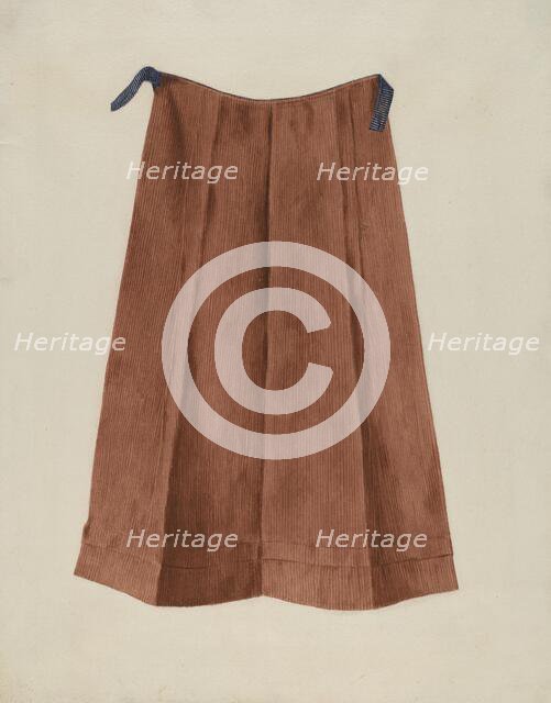 Shaker Woman's Apron, c. 1936. Creator: Betty Fuerst.