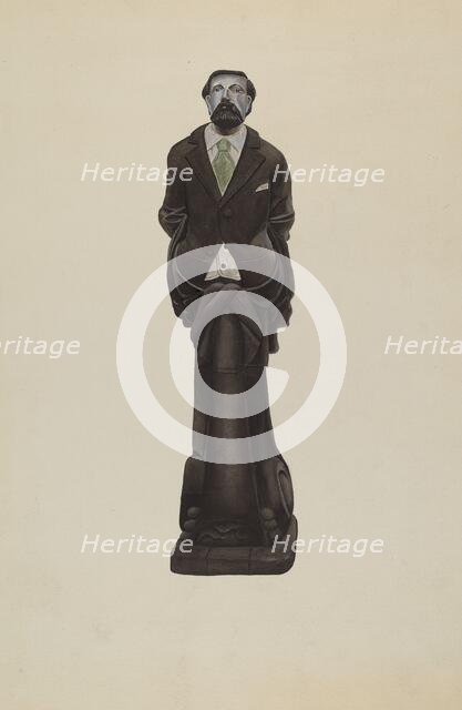 Figurehead: "Brooks Walker", c. 1938. Creator: F. W. Powell.