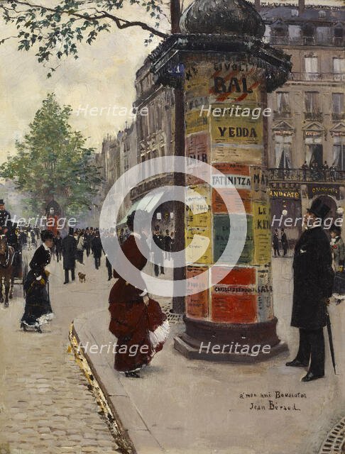 Paris Kiosk, 1880-1884. Creator: Jean Beraud.
