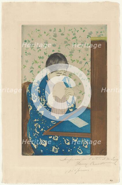 The Letter, 1890-1891. Creator: Mary Cassatt.