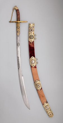 Saber with Scabbard and Carrying Belt, Polish, early 17th century. Creator: Unknown.