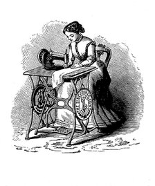 Sewing machine by Isaac Merritt Singer, 1880. Artist: Unknown