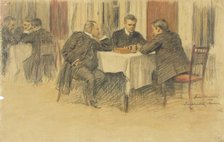 Chess players, 1910. Creator: Onni Muusari.