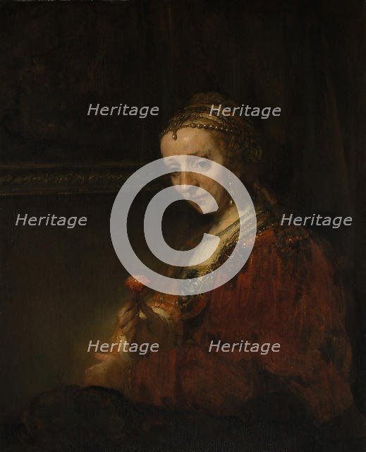 Woman with a Pink, early 1660s. Creator: Rembrandt Harmensz van Rijn.