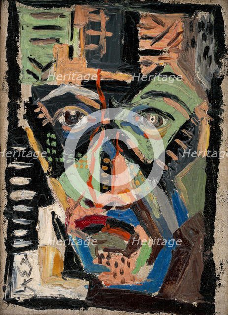 Face of a Man, 1935-1937. Creator: Arnold Peter Weisz-Kubincan.