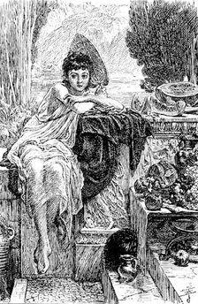 Sketches from the...Exhibitions: "On the Temple Steps." E. J. Poynter, R.A. - Royal Academy, 1890. Creator: Unknown.