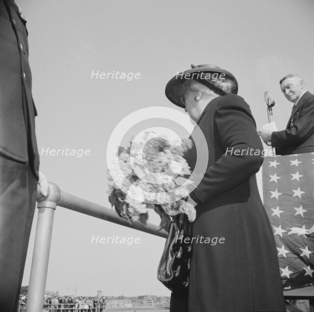 Memorial services for a fisherman lost at sea, Gloucester, Massachusetts, 1943. Creator: Gordon Parks.