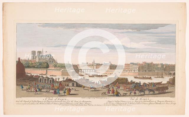 View of the city of Paris seen from the Quai de Miramion, 1749. Creator: Nathaniel Parr.