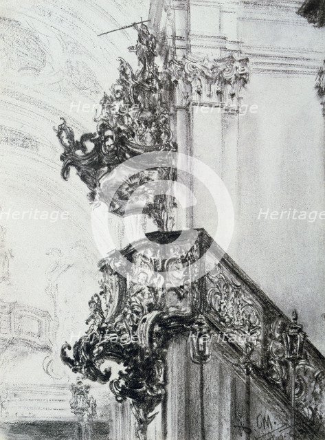 'Architectural study', (1830-1905?). Artist: Adolph Menzel