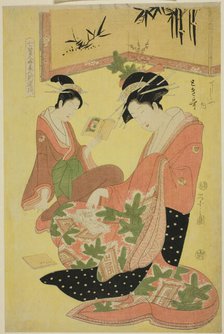 Beauties Parodying the Seven Sages - A Selection of Younger Courtesans..., c. 1793. Creator: Hosoda Eishi.