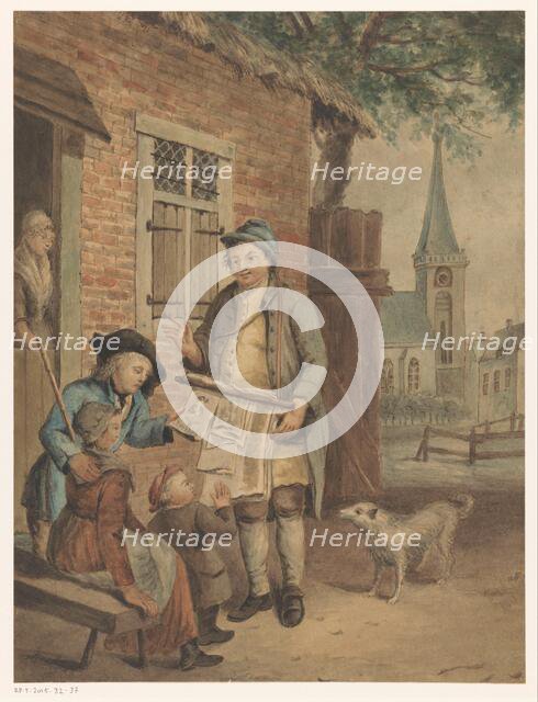 Travelling print-seller in a village, 1800-1899.  Creator: Anon.