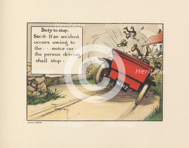 Motoritis, or other interpretations of the Motor Act. Duty to Stop Sec. 6, 1906. Artist: Unknown