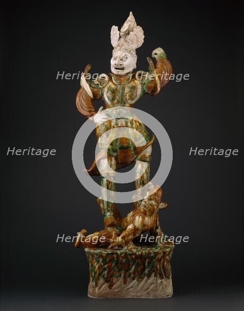 Armored Guardian King (Tianwang) Trampling Demon, Tang dynasty, first half of 8th century. Creator: Unknown.