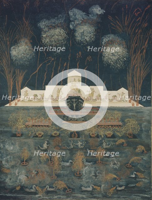 Fireworks and illumination on the occasion of the Treaty of Abo on September 15th, 1743, Mid of the 18th cen.. Artist: Anonymous  