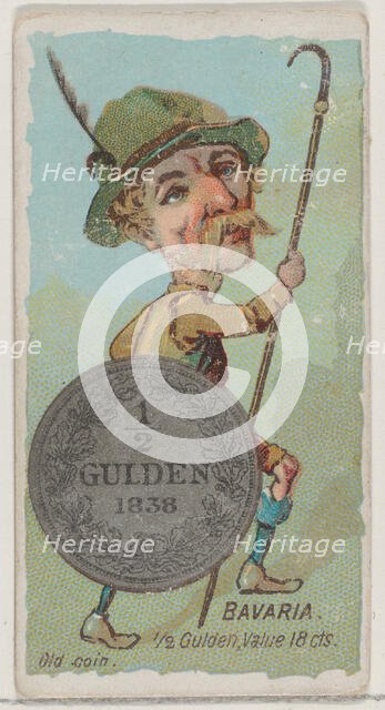 Bavaria, 1/2 Gulden, from the series Coins of All Nations (N72, variation 2) for Duke bran..., 1889. Creator: Unknown.