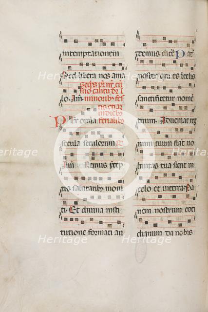 Missale: Fol. 189v: Music for various prayers, 1469. Creator: Bartolommeo Caporali (Italian, c. 1420-1503).