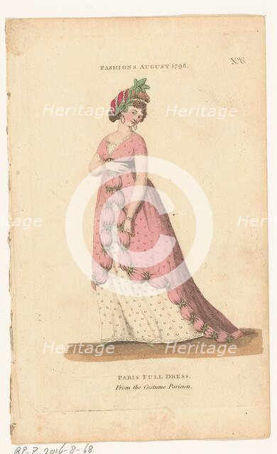 Magazine of Female Fashions of London and Paris, No. 6, Fashions August 1798: Paris Full..., 1798. Creator: Unknown.