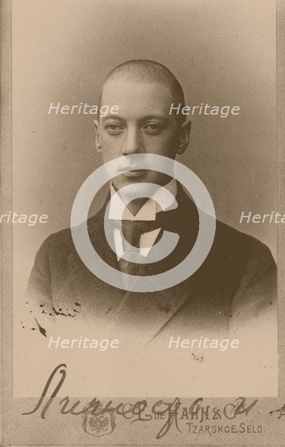 Russian poet Nikolay Gumilyov (1886-1921), ca 1917-1920. Artist: Bulla, Karl Karlovich (1853-1929)