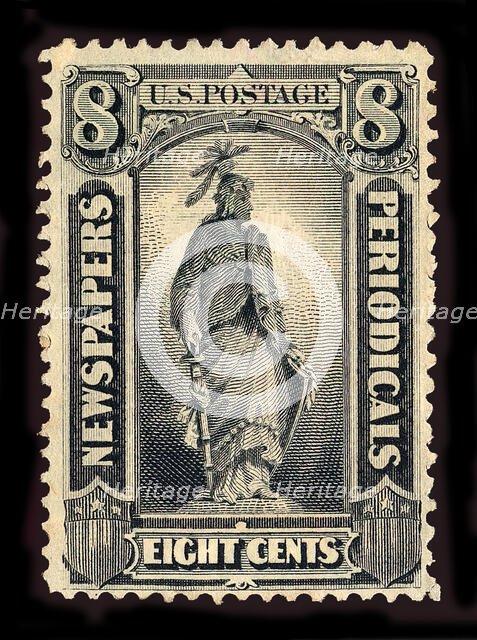 8c Statue of Freedom Newspapers and Periodicals imprint single, 1875. Creator: Unknown.