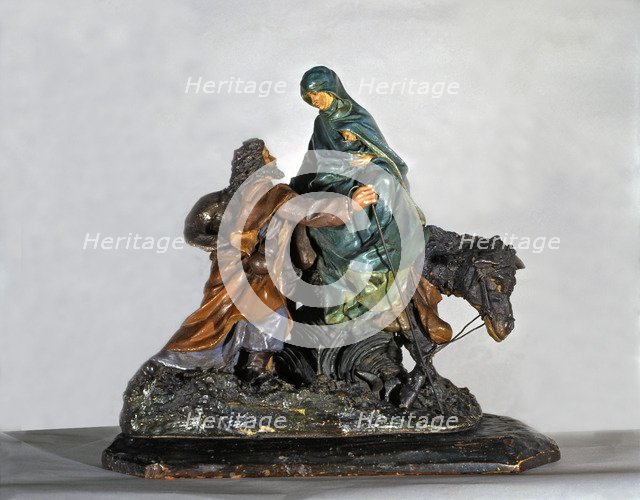  'The Flight into Egypt', figure of a crib by Ramon Amadeu.