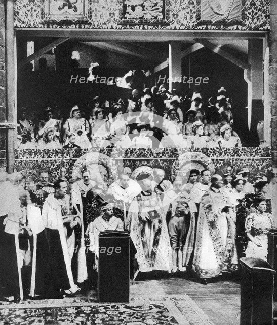 The coronation of King George V, Westminster Abbey, 22 June 1911. Artist: Unknown