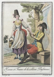Costumes de Différents Pays, 'Homme et Femme de la Silesie Prussienne', c1797. Creators: Jacques Grasset de Saint-Sauveur, LF Labrousse.