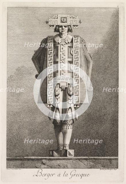 Mascarade à la Grecque: Berger à la Grecque (Plate 5) , 1771. Creator: Benigno Bossi (Italian, 1727-1792).