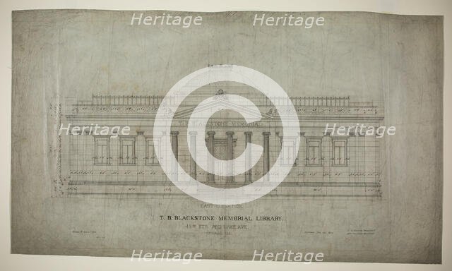T.B. Blackstone Memorial Library, Chicago, Illinois, East Elevation, 1901-02. Creator: Solon Spencer Beman.