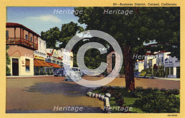 Business district, Carmel, California, USA, 1940. Artist: Unknown