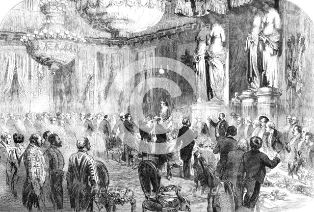 State Banquet given by the Emperor of the French to the Peace Plenipotentiaries, at the Tuileries, 1 Creator: Unknown.