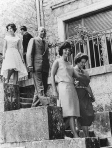 Jacqueline Kennedy (1929-1924) with the Greek royal family, 1961. Artist: Unknown