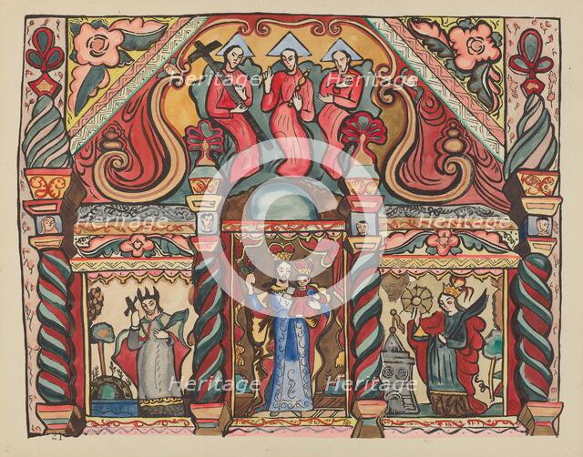 Plate 21: Main Altarpiece: From Portfolio "Spanish Colonial Designs of New Mexico", 1935/1942. Creator: Unknown.