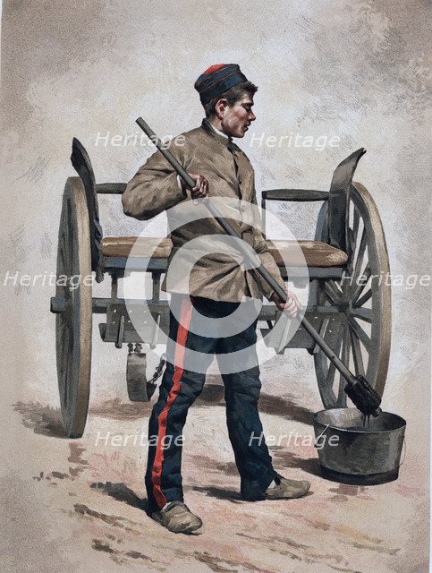 Infantryman with a ramrod, 1887.