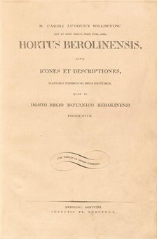 Hortus Berolinensis, 1816. Creators: Carl Ludwig Willdenow, Friedrich Guimpel.
