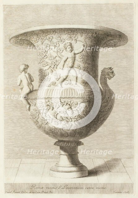 Vase covered in vines, (1680?).  Creator: Georges Tournier.