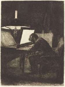 The Printmaker (Le Graveur), 1861. Creator: Francois Bonvin.