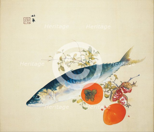 Autumn Fattens Fish and Ripens Wild Fruits, 1925. Artist: Seiho, Takeuchi (1864-1942)