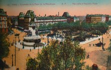 Panorama of the Place de la Republique, Paris, c1920. Artist: Unknown.