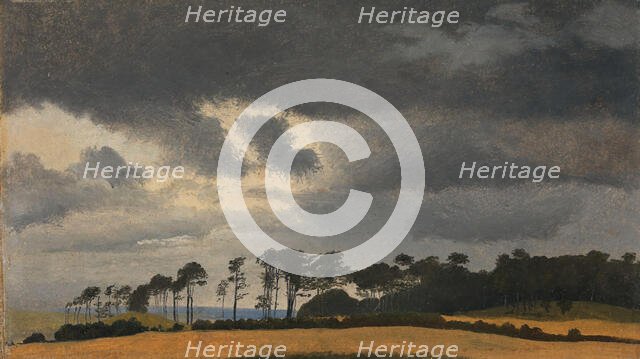 View over Kattegat and Hesselo, 1838. Creator: Johan Thomas Lundbye.